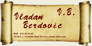 Vladan Berdović vizit kartica